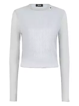 Футболка GCDS топ Rouches, серебряный