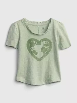 Футболка gen с хорошим рисунком Gap, зеленый