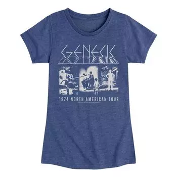 Футболка Genesis North American Tour для девочек 7–16 лет Licensed Character, синий