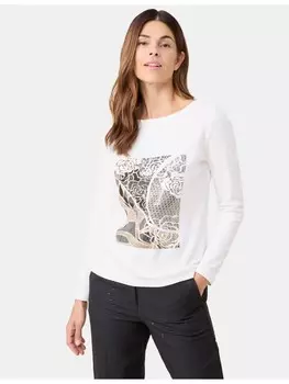 Футболка Gerry Weber 1/1 Arm, цвет offwhite/black placed flower
