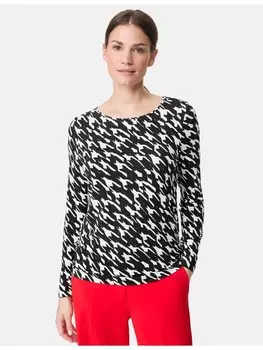Футболка Gerry Weber 1/1 Arm, цвет black/ecru houndstooth small