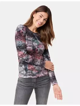 Футболка Gerry Weber 1/1 Arm, цвет black/green/beige snakeprint