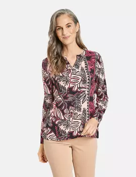 Футболка Gerry Weber 3/4 Arm, экрю/белый/черный принт
