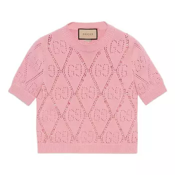 Футболка gg cotton beaded shirt 'pink' Gucci, розовый