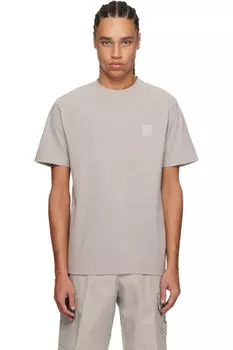 Футболка Ghost из серого крепового хлопкового джерси Stone Island