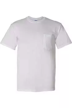 Футболка Gildan DryBlend с карманом, белый