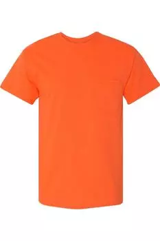 Футболка Gildan из плотного хлопка с карманом, оранжевый