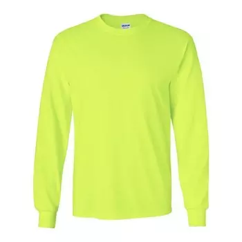 Футболка Gildan из ультрахлопка с длинными рукавами, цвет Safety Green