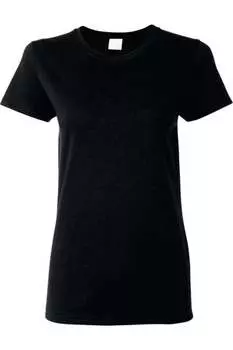 Футболка Gildan Ladies/Womens из плотного хлопка Missy Fit с коротким рукавом, черный