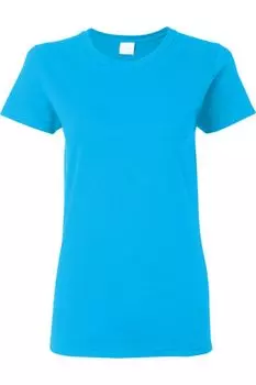 Футболка Gildan Ladies/Womens из плотного хлопка Missy Fit с коротким рукавом, цвет heather sapphire