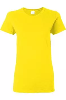 Футболка Gildan Ladies/Womens из плотного хлопка Missy Fit с коротким рукавом, цвет daisy