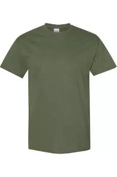 Футболка Gildan Mens из плотного хлопка с короткими рукавами, хаки