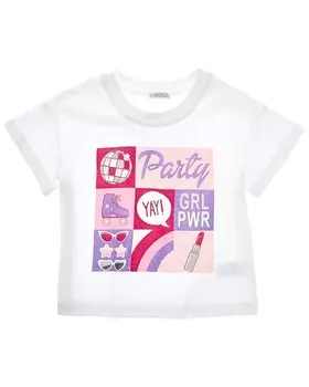 Футболка Girl Power с блестящим принтом Flapdoodles, белый