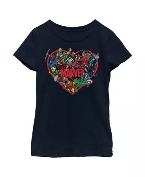 Футболка Girls Heroes Unite Heart Marvel, синий