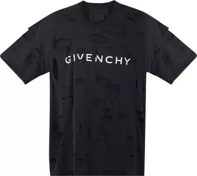 Футболка Givenchy 2 Layers Classic Fit Hole T-Shirt 'Faded Black', черный