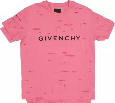 Футболка Givenchy 2 Layers Classic Fit Hole T-Shirt 'Bright Pink', розовый