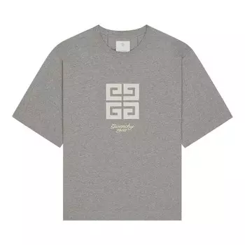 Футболка Givenchy 4G Embroidered Crewneck T-Shirt Light Grey Melange, серый