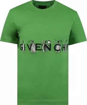Футболка Givenchy Branding Embroidery Slim Fit T-Shirt 'Apple Green', зеленый