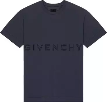 Футболка Givenchy Embroidered Slim Fit T-Shirt 'Night Blue', синий