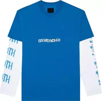 Футболка Givenchy Oversized Double Layer Print Long-Sleeve T-Shirt 'Bright Blue', синий