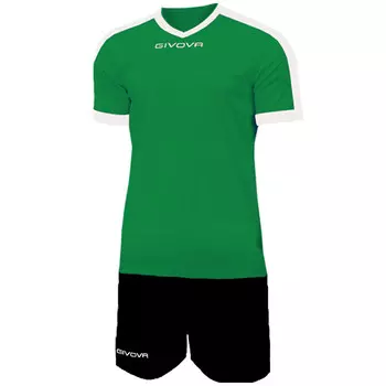 Футболка Givova Kit Revolution с шортами зеленая черная
