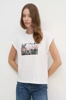 Футболка GLORY из хлопка Pepe Jeans, белый
