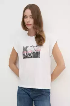 Футболка GLORY из хлопка Pepe Jeans, белый