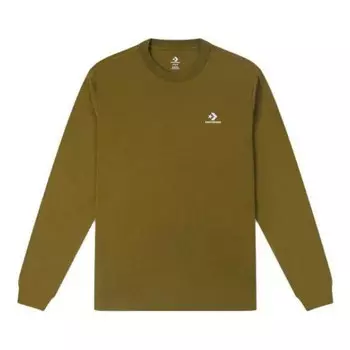 Футболка go-to embroidered star chevron standard-fit t-shirt 'olive' Converse, зеленый