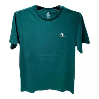 Футболка go-to embroidered star chevron standard-fit t-shirt 'green' Converse, зеленый