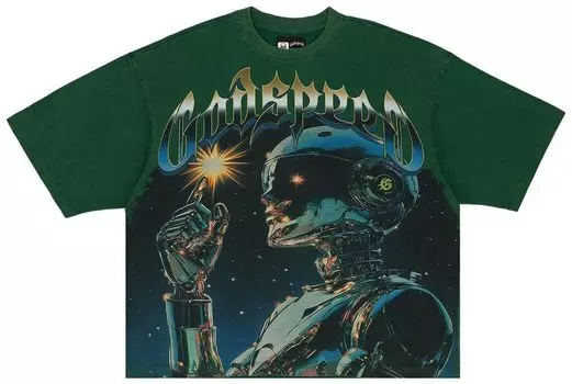 Футболка Godspeed Sputnik Moment T-Shirt 'Hunter Green', зеленый