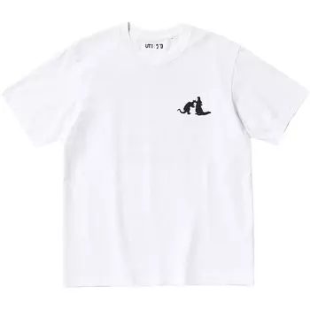 Футболка Godzilla Co-brand для мужчин, белая Uniqlo, белый