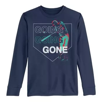 Футболка Going Going Gone с бейсболистом для мальчиков 8–20 лет с длинными рукавами Licensed Character, темно-синий