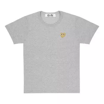 Футболка gold heart tee 'grey' Comme Des Garcons Play, серый