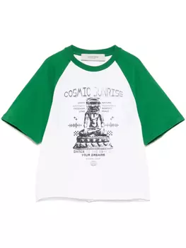 Футболка Golden Goose с контрастными рукавами, белый