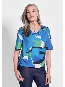 Футболка GOLDNER, цвет blau/grn/gemustert