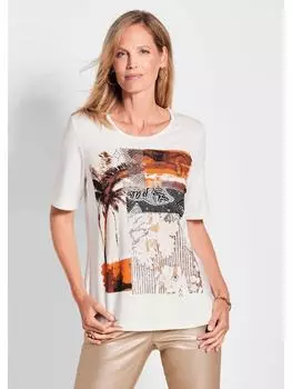 Футболка GOLDNER, цвет cremewei/beige/braun/gemustert