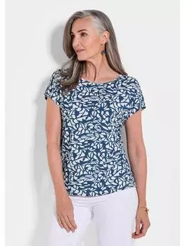 Футболка GOLDNER, цвет marine/wei/gemustert