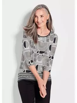 Футболка GOLDNER, цвет schwarz/cremewei/gemustert