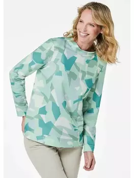 Футболка GOLDNER Sweatshirt, цвет salbei/gemustert