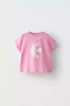 Футболка голубь ZARA, лиловый