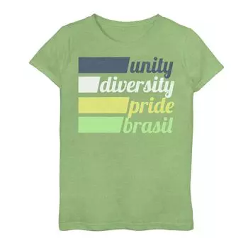 Футболка Gonzales Brazil с надписью Unity для девочек 7–16 лет Licensed Character