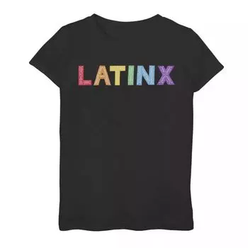 Футболка Gonzales Latinx с радужной надписью для девочек Licensed Character