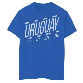 Футболка Gonzales Uruguay с косыми полосками и логотипом для мальчиков Licensed Character