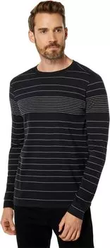 Футболка Good Man Brand Long Sleeve Crew Tee Yarn-Dye Stripe, цвет Black Engineered Stripe