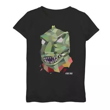 Футболка Gorn с геометрическим рисунком для девочек 7–16 лет Star Trek Original Series Licensed Character