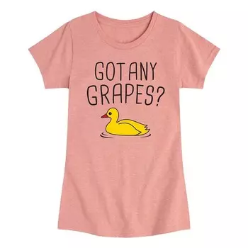 Футболка Got Any Grapes Duck для девочек 7–16 лет с рисунком утки Licensed Character, розовый