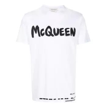 Футболка graffiti t-shirt 'white' Alexander Mcqueen, белый