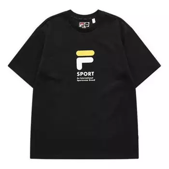 Футболка graphic t-shirt 'black yellow' Fila Fusion, черный