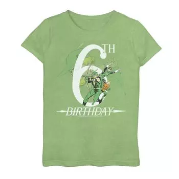 Футболка Green Arrow на шестой день рождения для девочек 7–16 лет Licensed Character