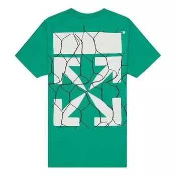 Футболка green fence arrows t-shirt arrow printing short sleeve Off-White, зеленый